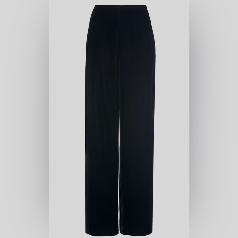 Vintage Wide Leg Black Velvet Trouser Pants Dana Buchman Size 8 - Picture 3 of 8